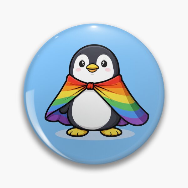 Artikelvorschau, Pride-Pinguin mit Regenbogenumhang – Niedliche LGBTQ-Pinguin-Illustration entworfen und verkauft von SimplyJasper.