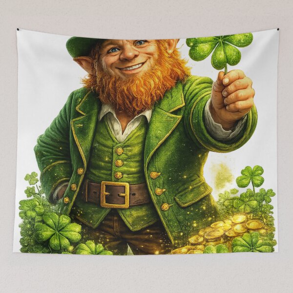 Item preview, “Lucky Charm Leprechaun” – Four-Leaf Clover Irish Desig designed and sold by RolMerch.