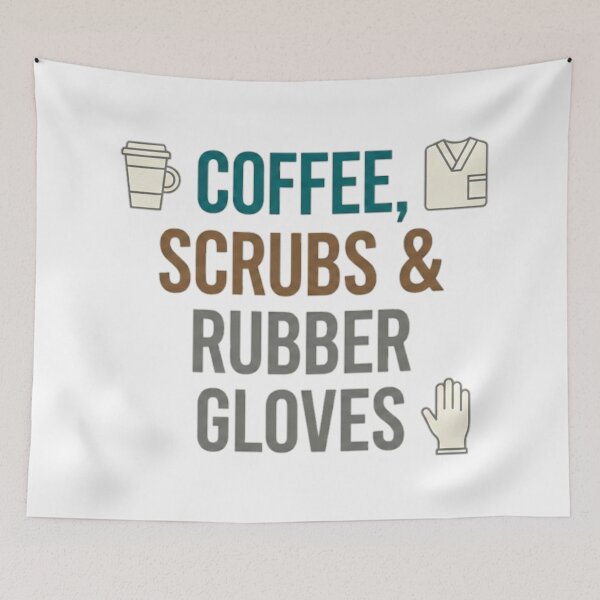 Item preview, Coffee, Scrubs & Rubber Gloves - Modern Medical & Dental Lifestyle designed and sold by DrToothStudio.