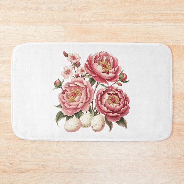 Item preview, Pink Peonies and Eggs on Black designed and sold by jkrphoto.