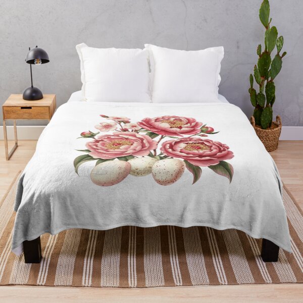 Item preview, Pink Peonies and Eggs on Black designed and sold by jkrphoto.