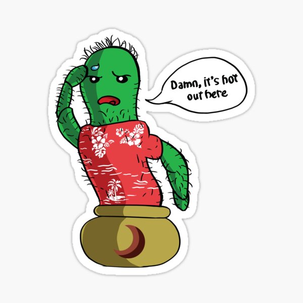 English Cactus Sticker