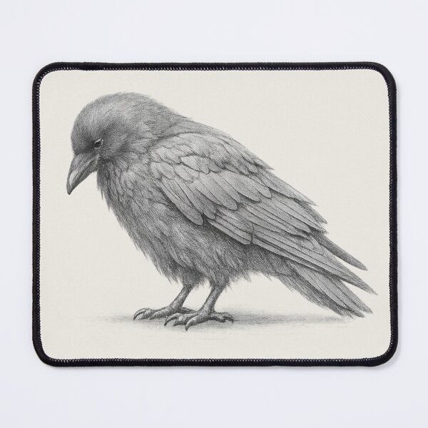 Item preview, Contemplative Crow Pencil Wildlife Illustration designed and sold by ChirpInc.