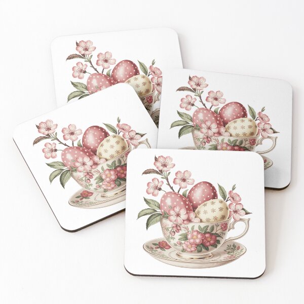 Item preview, Floral Teacup with Easter Eggs designed and sold by jkrphoto.