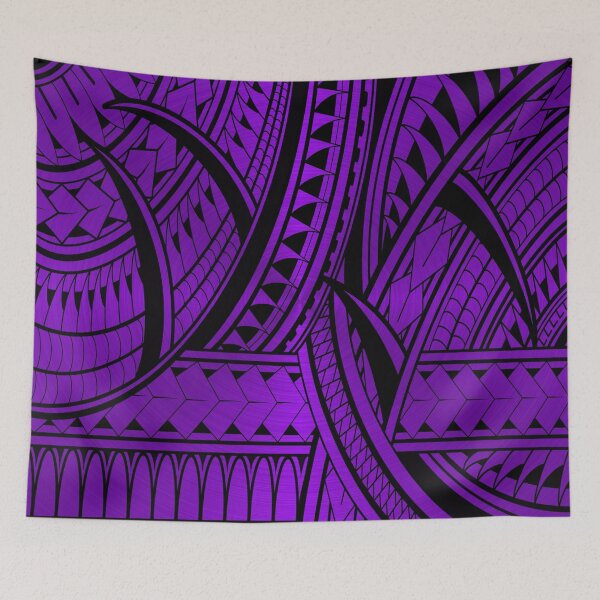 Item preview, Electric Purple Polynesian Tribal Pattern – Bold Geometric Island Design designed and sold by artistwill.