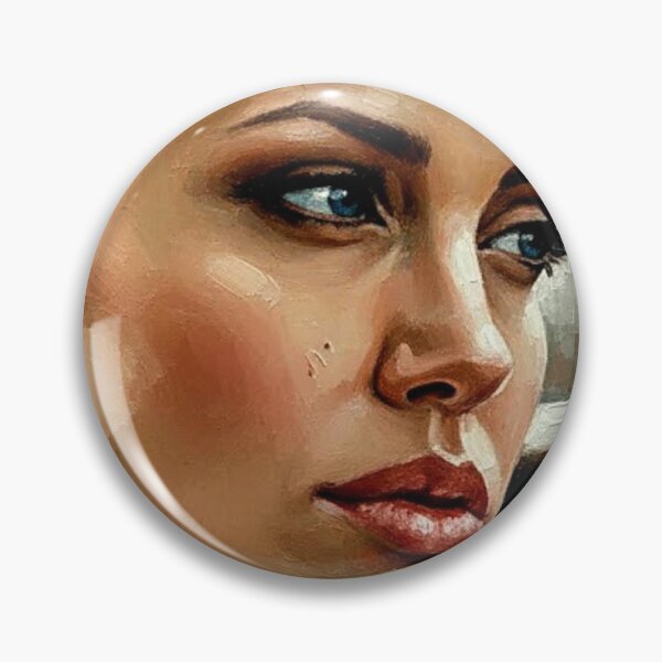 Item preview, Ethereal Authority: Angelina Jolie Pearlescent Impasto Portrait designed and sold by Art's Diner.