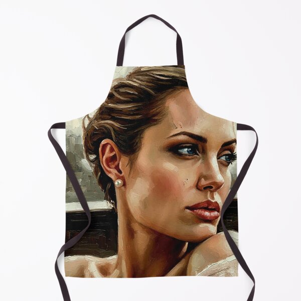 Item preview, Ethereal Authority: Angelina Jolie Pearlescent Impasto Portrait designed and sold by Art's Diner.