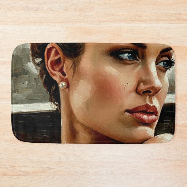 Item preview, Ethereal Authority: Angelina Jolie Pearlescent Impasto Portrait designed and sold by Art's Diner.