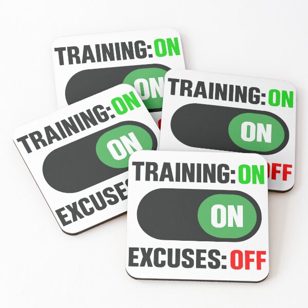 Item preview, Training On Excuses Off Motivational Gym Toggle Switch designed and sold by FunFitLife Studio.
