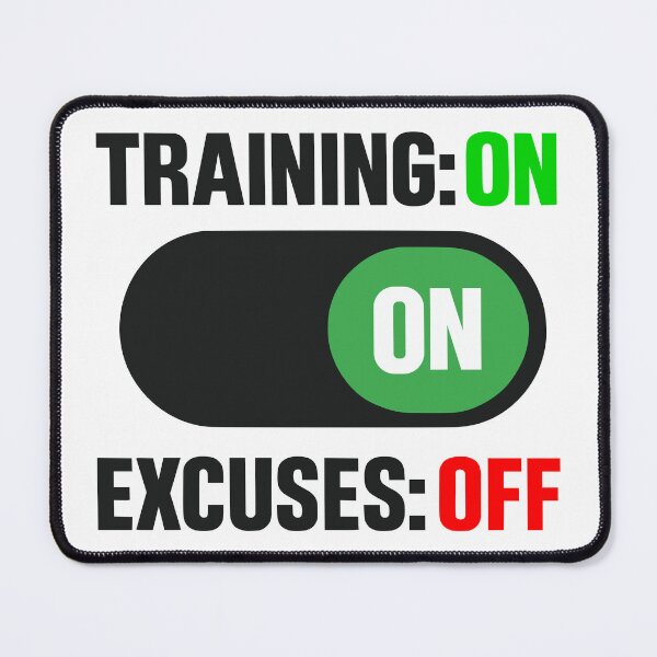 Item preview, Training On Excuses Off Motivational Gym Toggle Switch designed and sold by FunFitLife Studio.