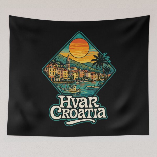 Item preview, Hvar Croatia Retro Travel designed and sold by TomFrontierArt.