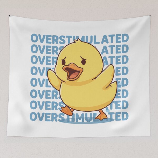 Item preview, Overstimulated Duck - Relatable Chaotic Meme Cartoon designed and sold by EnlightArt.