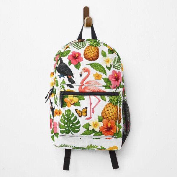 Item preview, Seamless Tropical Pattern with Exotic Flowers, Leaves, Flamingo & Toucan – Vibrant Summer Botanical Illustration designed and sold by Color Reverie.