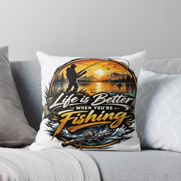 Item preview, Life Is Better When You're Fishing – Vintage Sunset Fisherman Graphic – Perfect Gift for Anglers designed and sold by RolMerch.