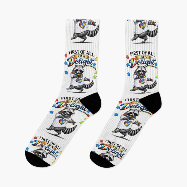 Item preview, First of All I'm a Delight Funny Raccoon Autism Awareness designed and sold by gear-posters.