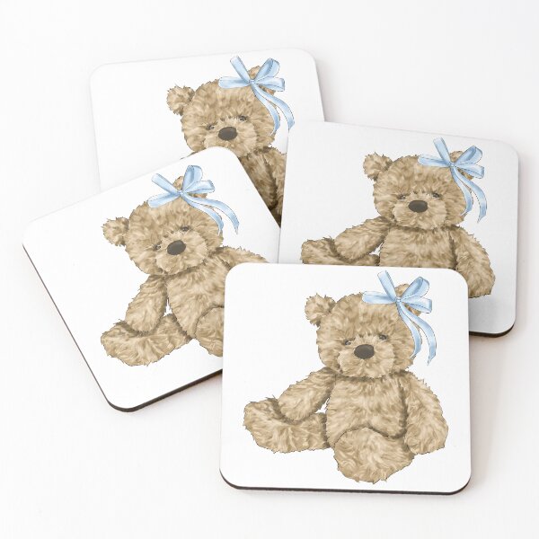 Item preview, Cuddly Teddy Bear Blue Bow  Party Baby Bear Happy Birthday Party designed and sold by CreativeBu.
