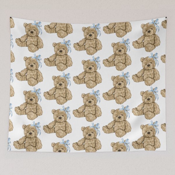 Item preview, Cuddly Teddy Bear Blue Bow  Party Baby Bear Happy Birthday Party designed and sold by CreativeBu.