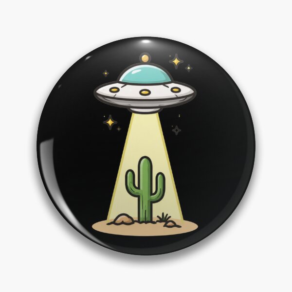 Item preview, Cute UFO Abducting Cactus – Desert Alien Illustration designed and sold by SimplyJasper.