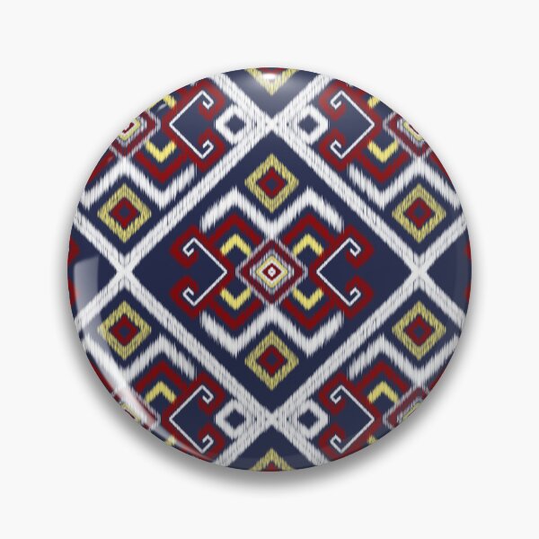 Item preview, Navy Red Tribal Ikat Diamond Seamless Pattern designed and sold by ClamberryStudio.