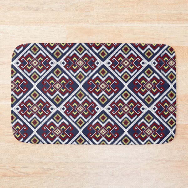 Item preview, Navy Red Tribal Ikat Diamond Seamless Pattern designed and sold by ClamberryStudio.