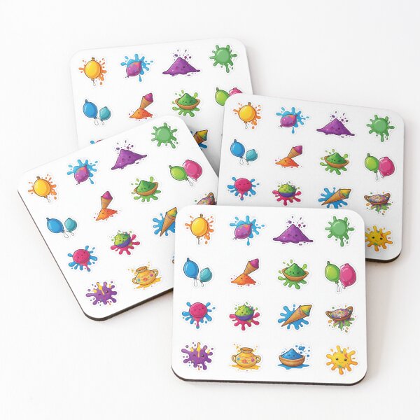 Item preview, Cute Holi Sticker Collection – Colorful Festival of Colors Cartoon Icons designed and sold by digitallyyour.
