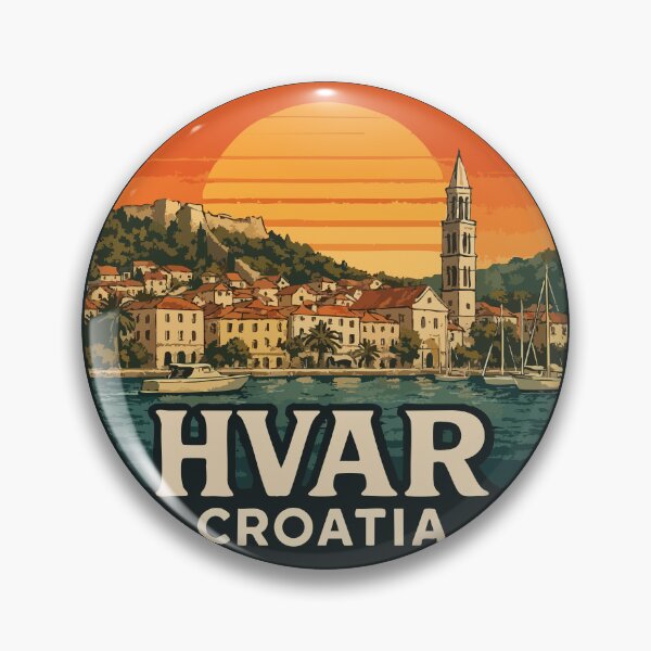 Item preview, Hvar Island Croatia Retro Vintage Travel designed and sold by TomFrontierArt.