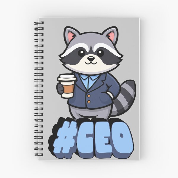Item preview, CEO Raccoon with Coffee – Cute Boss Animal Illustration designed and sold by SimplyJasper.