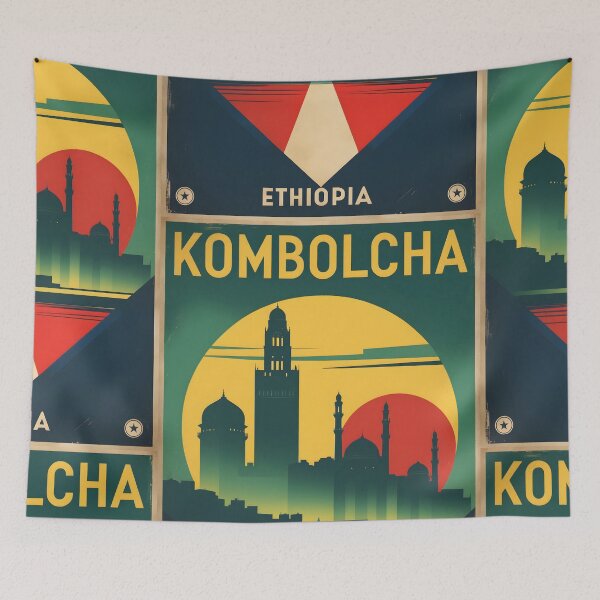 Item preview, Kombolcha Ethiopia Retro Vintage Travel Design designed and sold by TravelersGems.