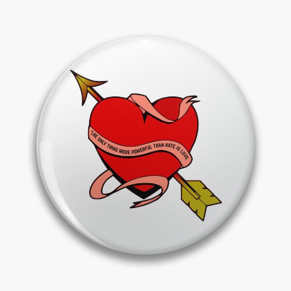 Item preview, The Only Thing More Powerful Than Hate Is Love – Romantic Heart Arrow Quote T Shirt Design designed and sold by PixelWaveBD.