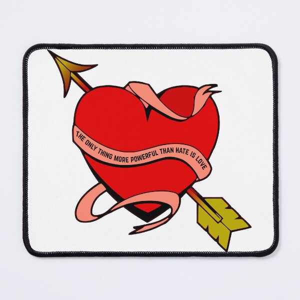 Item preview, The Only Thing More Powerful Than Hate Is Love – Romantic Heart Arrow Quote T Shirt Design designed and sold by PixelWaveBD.