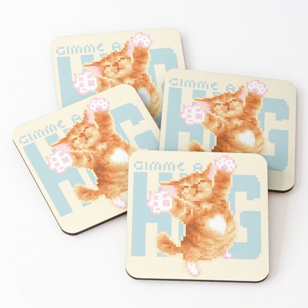 Item preview, Gimme A Hug! - Adorable Orange Tabby Pixel Cat designed and sold by bitwoofstudio.