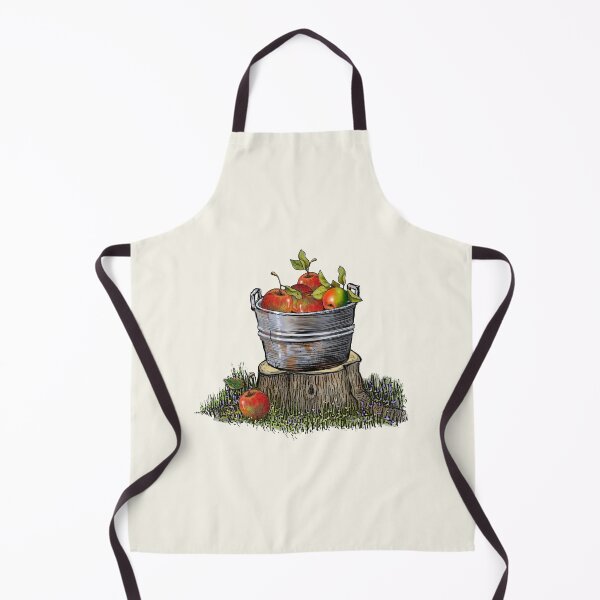 Item preview, Tub of Apples on Tree Stump Illustration designed and sold by JoyfulWhimsy.