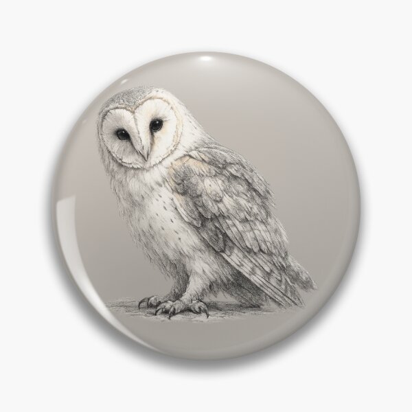 Item preview, Contemplative Barn Owl Pencil Wildlife Illustration designed and sold by ChirpInc.