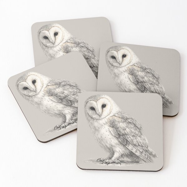 Item preview, Contemplative Barn Owl Pencil Wildlife Illustration designed and sold by ChirpInc.