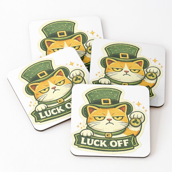 Item preview, Luck Off Grumpy Cat – Funny St Patrick’s Day Cat designed and sold by WildbuntingStudio.