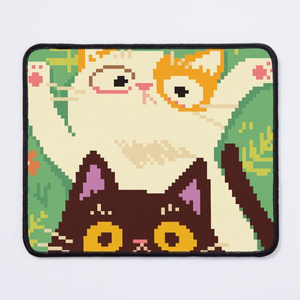 Item preview, Caught U! Cute Pixel Art Cats Spying - Black & Calico Cat designed and sold by bitwoofstudio.