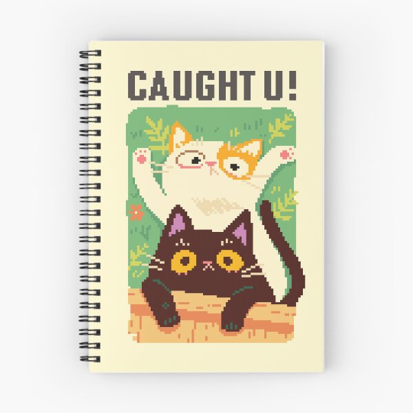 Item preview, Caught U! Cute Pixel Art Cats Spying - Black & Calico Cat designed and sold by bitwoofstudio.