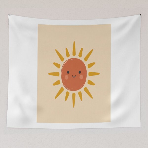 Item preview, Cute Smiling Sun Boho Nursery Poster Earthy Kids Wall Art designed and sold by shopcanva.