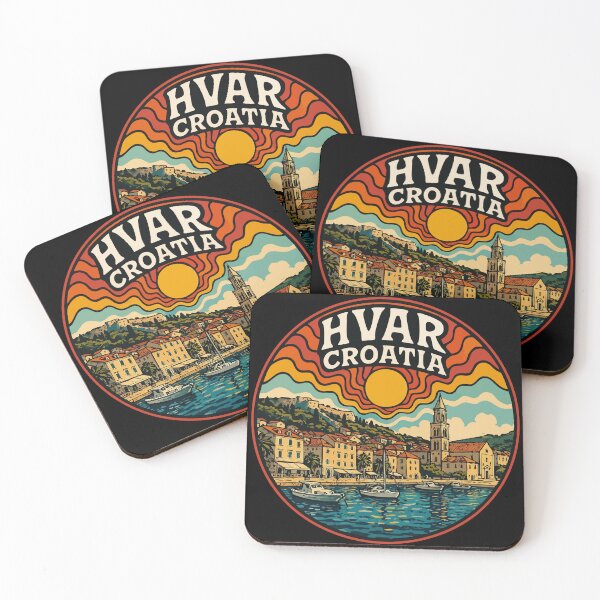 Item preview, Hvar Island Croatia Retro Trippy Art designed and sold by TomFrontierArt.