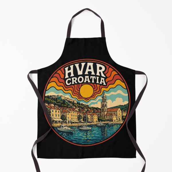Item preview, Hvar Island Croatia Retro Trippy Art designed and sold by TomFrontierArt.
