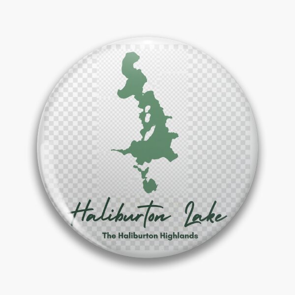 Item preview, Haliburton Lake, Ontario - Vintage Green Minimalist Map designed and sold by GranitePaddle.