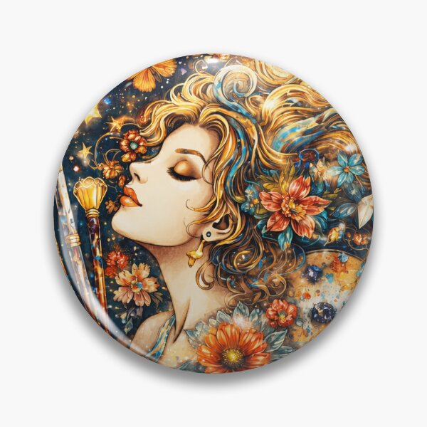 Item preview, Whimsical Floral Woman Portrait – Fantasy Art Illustration designed and sold by Becoming-Life.