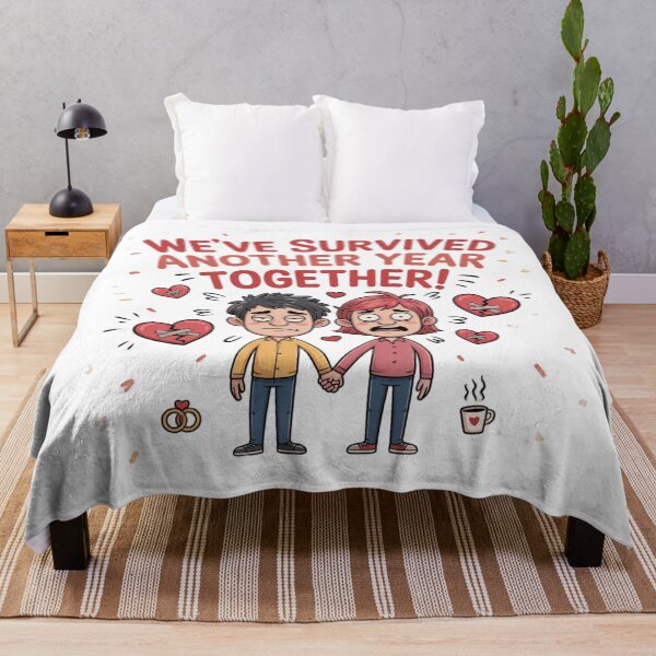 Item preview, We've Survived Another Year Together – Funny Exhausted Anniversary Couple designed and sold by Midnight Veil Designs.