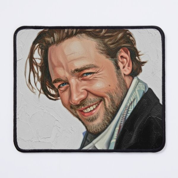 Item preview, The Rogue’s Grin: Russell Crowe Expressive Impasto Portrait designed and sold by Art's Diner.