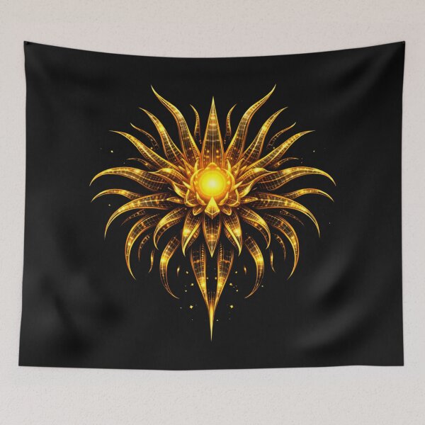 Item preview, Void Anemone — “Abyss Bloom” – Futuristic golden anemone with void glow (Sci-Fi Floral Statement) designed and sold by slinsish.