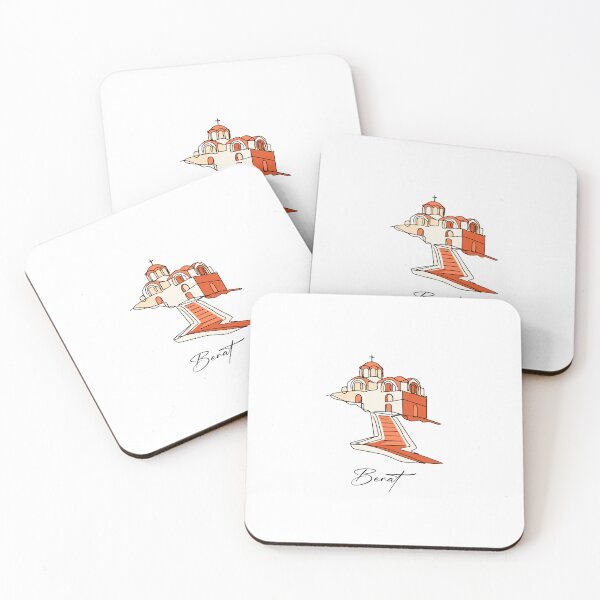 Item preview, Church Line color illustration, Berat, Albania designed and sold by INTRIGUEprints.