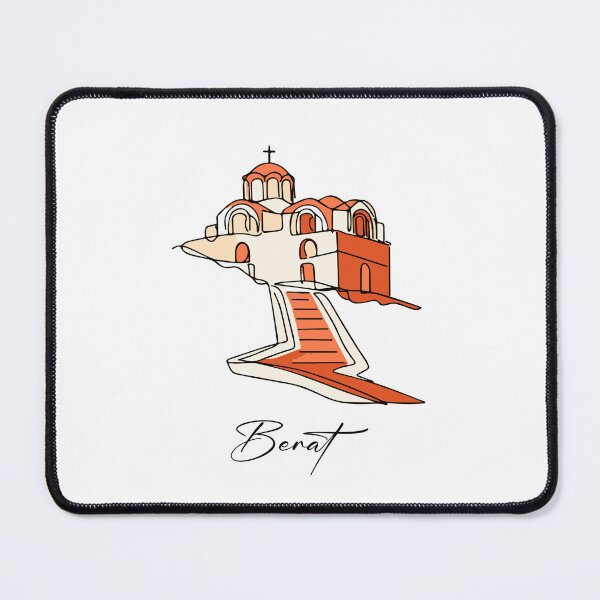 Item preview, Church Line color illustration, Berat, Albania designed and sold by INTRIGUEprints.