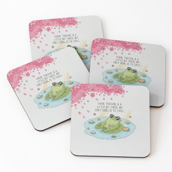 Item preview, Chill Frog Aesthetic - Vibin' and Thrivin' with Sakura designed and sold by blastercreation.
