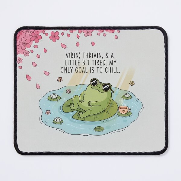 Item preview, Chill Frog Aesthetic - Vibin' and Thrivin' with Sakura designed and sold by blastercreation.