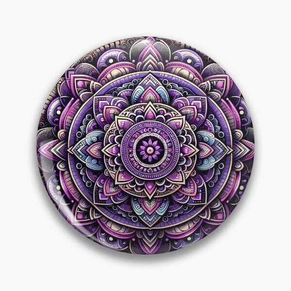 Item preview, Purple Mandala Intricate Sacred Geometry Art designed and sold by SurfGlitch.